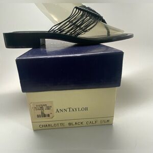 Ann Taylor Black Sandals with Clear Accents